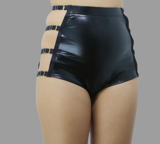 Erotic lingerie sexy black hot pants dance rave fetish wear - Ange Déchu