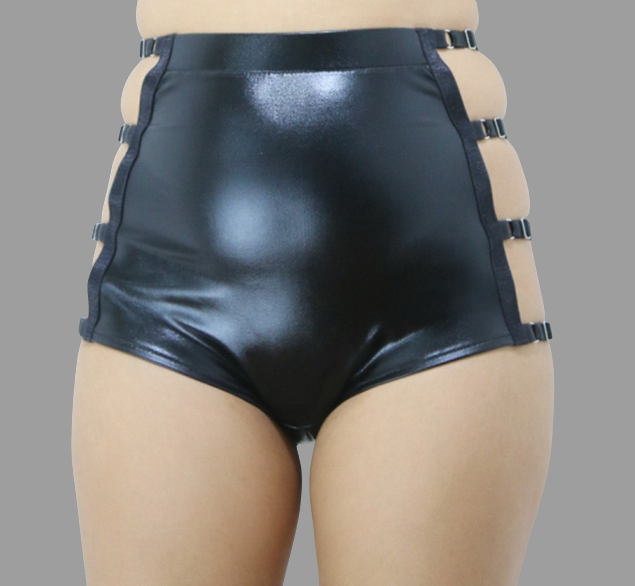 Erotic lingerie sexy black hot pants dance rave fetish wear - Ange Déchu