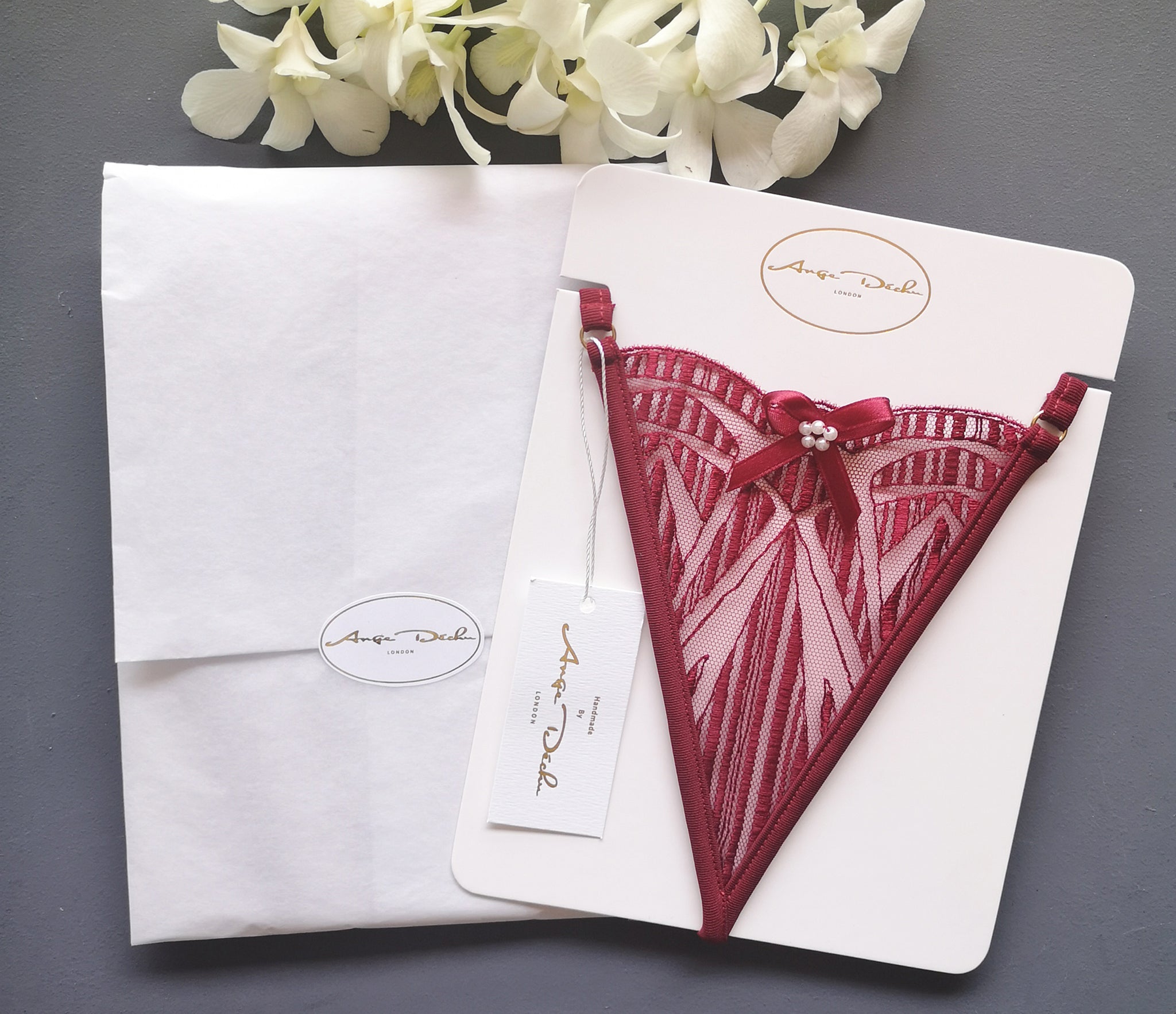 Sheer lingerie panties g string in see through red lace sexy bridal lingerie gift for her