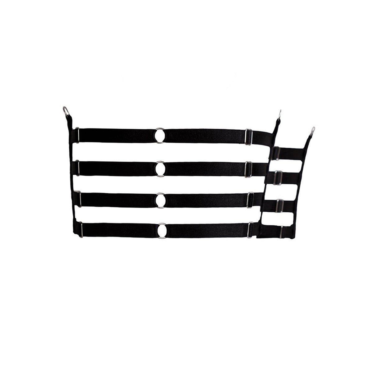 Black garters, Strappy garters Clubwear Dancewear goth lingerie by Ange Dechu - Ange Déchu