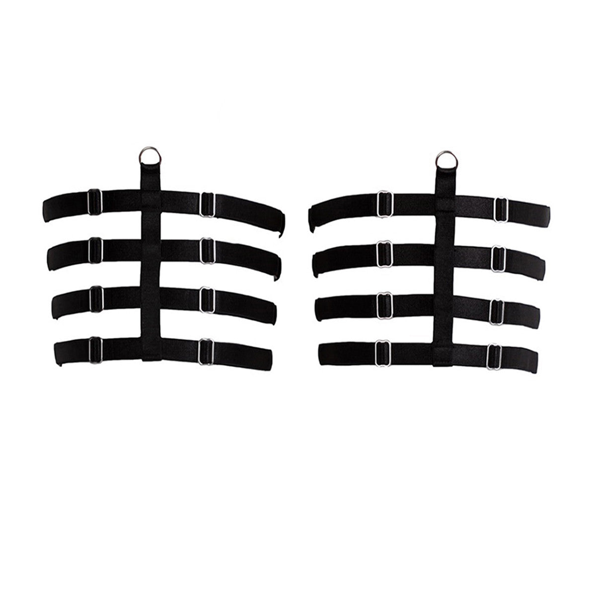 Black garters, Strappy garters Clubwear Dancewear goth lingerie by Ange Dechu - Ange Déchu