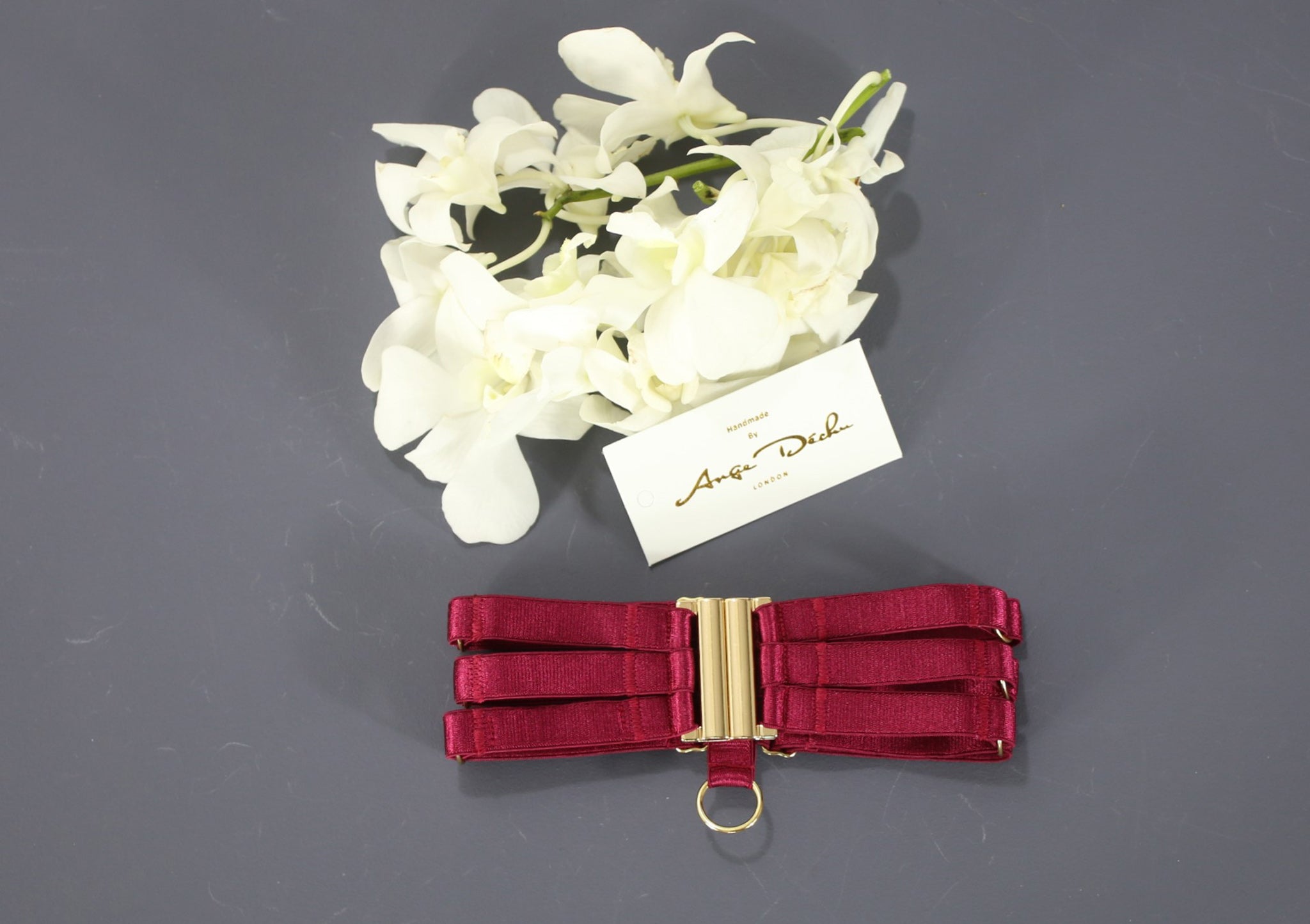 Red choker sexy boudoir body harness retro dance wear club wear - Ange Déchu