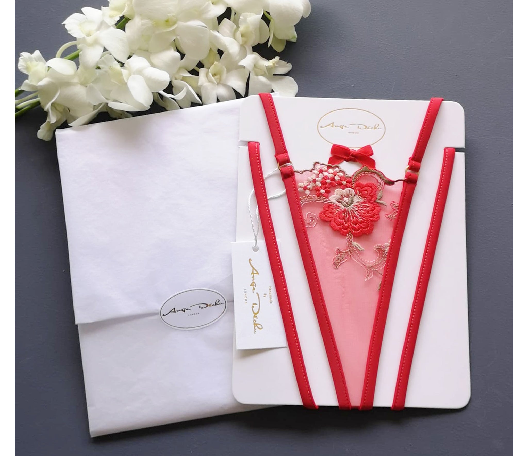 Sexy sheer lingerie red lace panties see through lingerie g string Thong - Ange Déchu