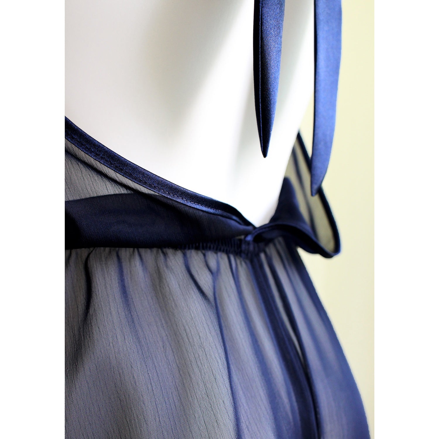 Sheer lingerie backless bridal lingerie see through blue teddy playsuit hand made by Ange Dechu - Ange Déchu