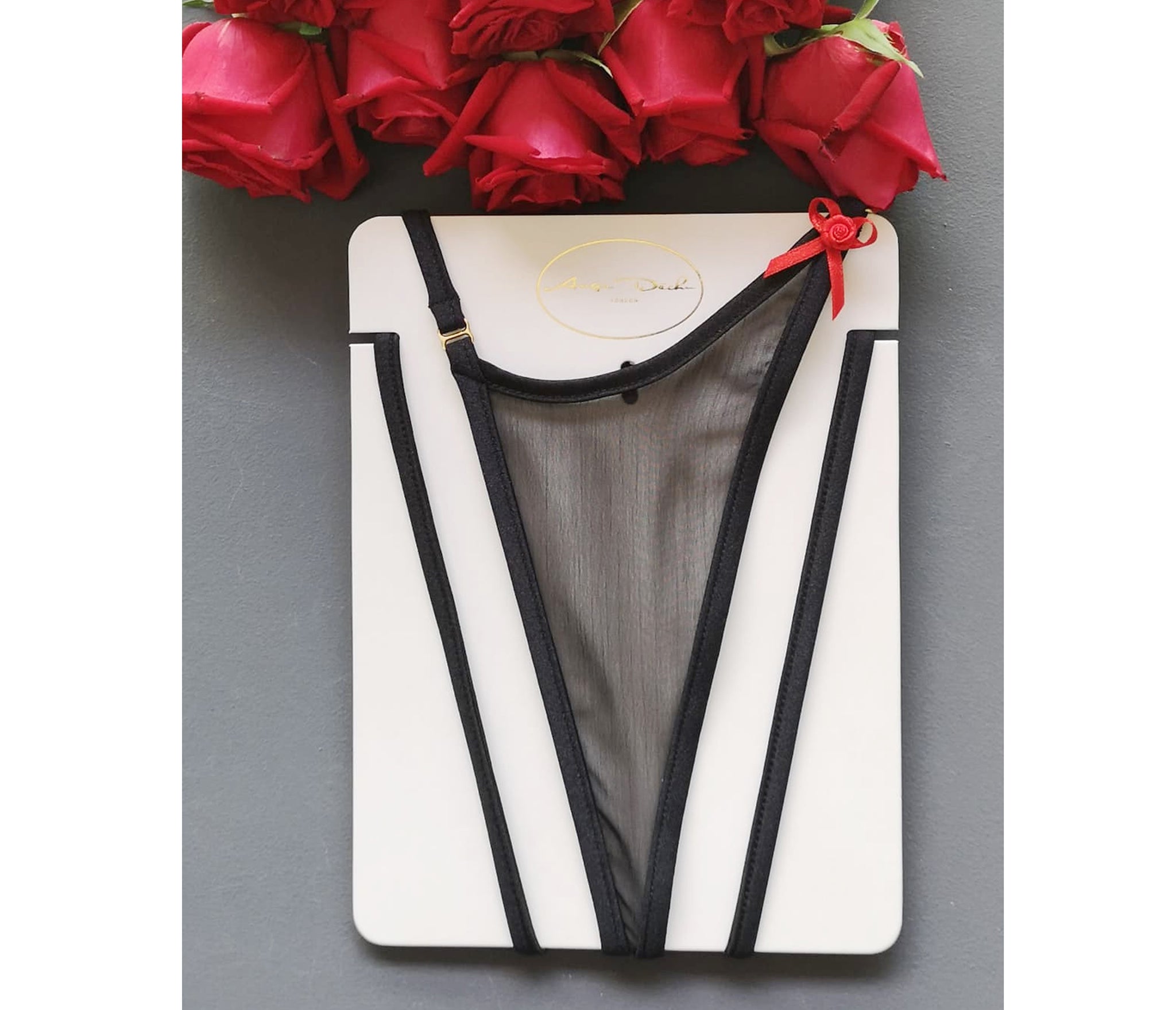 Sheer lingerie panties erotic lingerie see through panties sexy G string gift for her thong in black - Ange Déchu