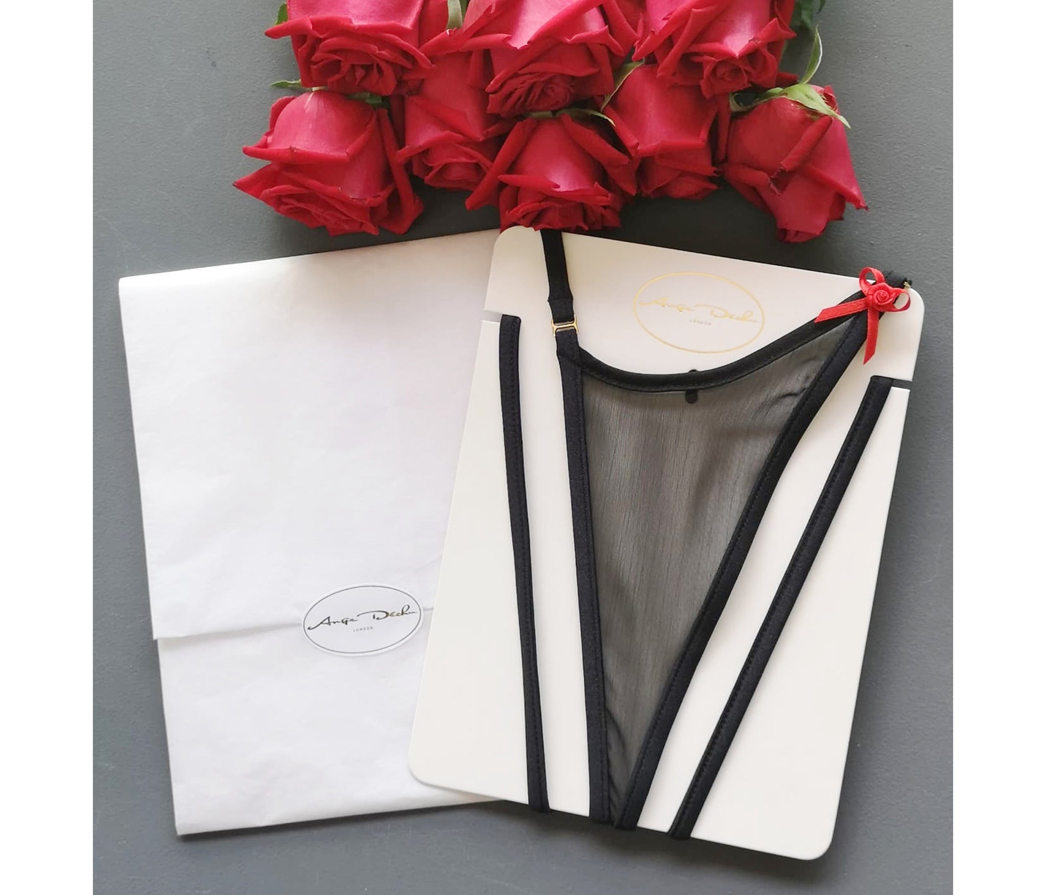 Sheer lingerie panties erotic lingerie see through panties sexy G string gift for her thong in black - Ange Déchu