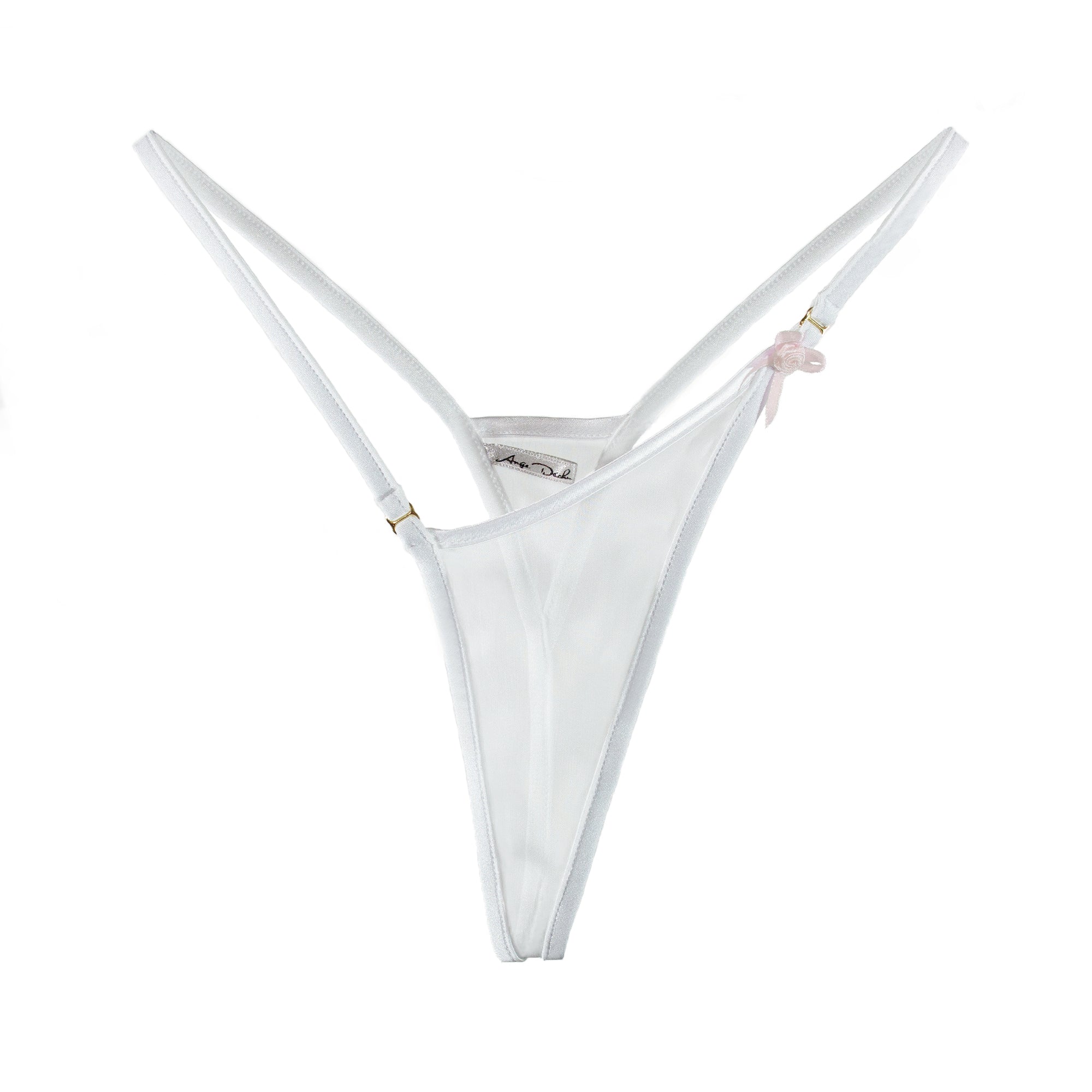 Sheer lingerie panties see through G string sexy gift for her thong in sheer white - Ange Déchu