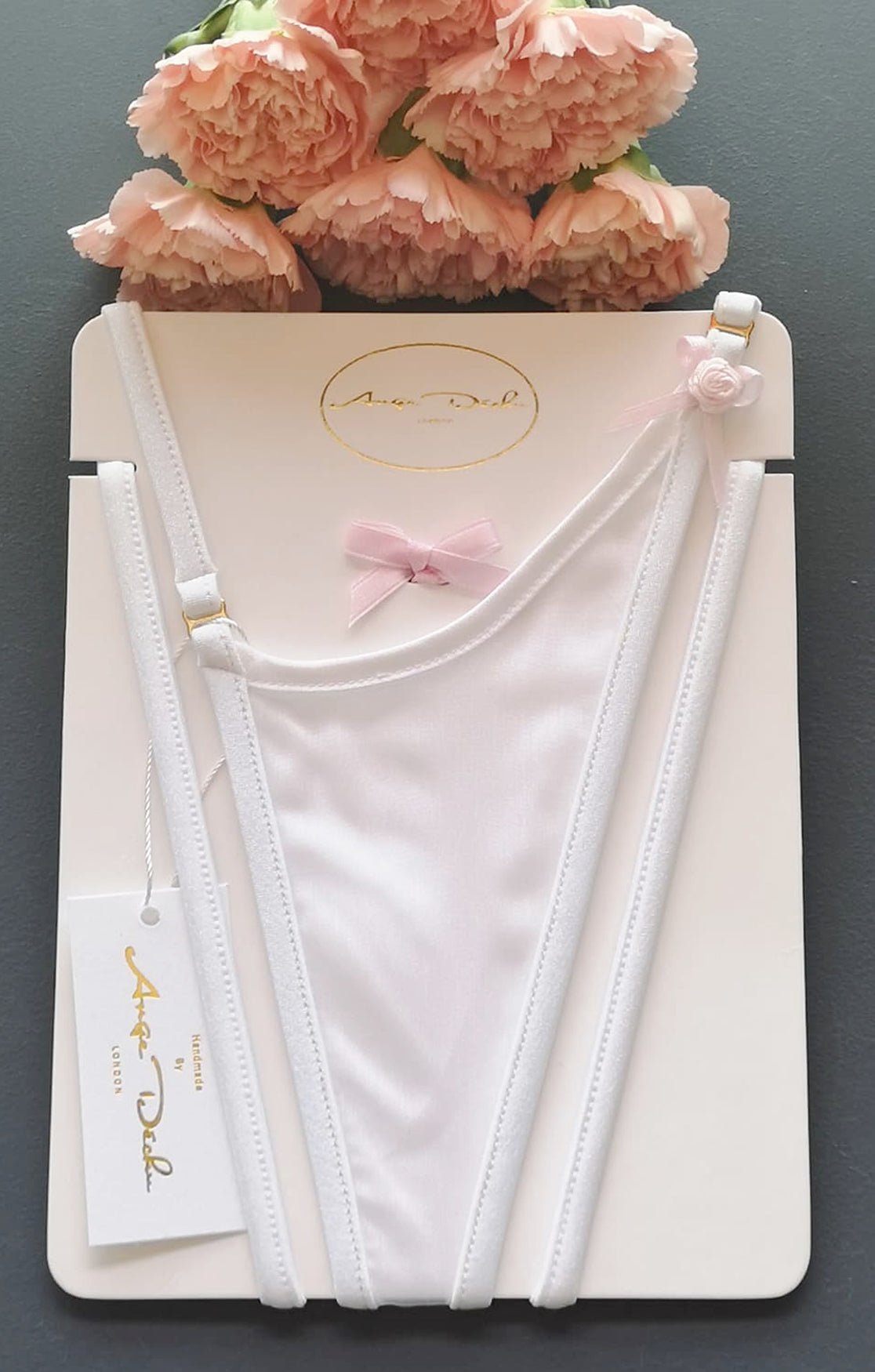 Sheer lingerie panties see through G string sexy gift for her thong in sheer white - Ange Déchu