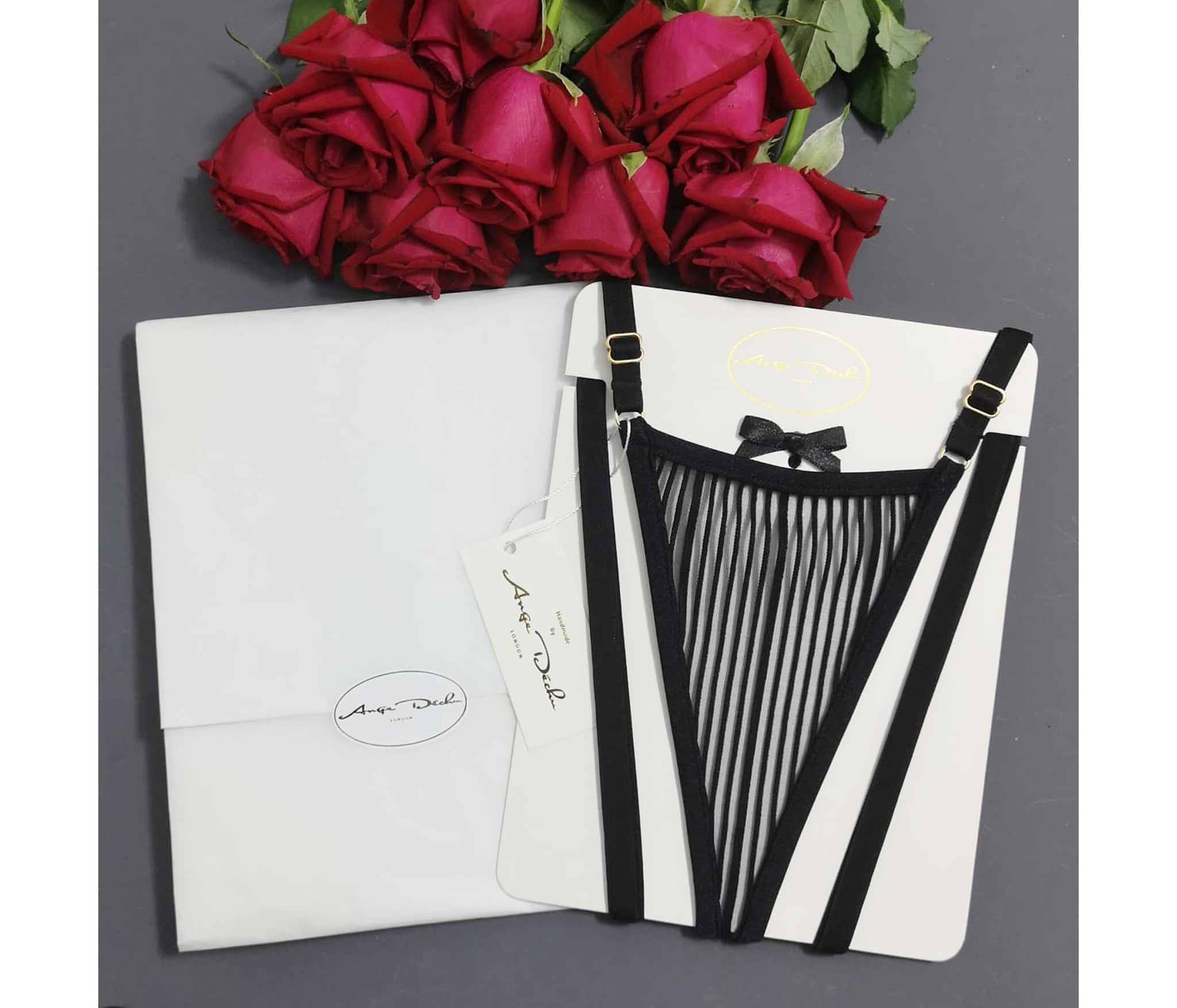 Sheer lingerie panties see through sexy black g string thong adjustable strappy lingerie hand made gift for her - Ange Déchu