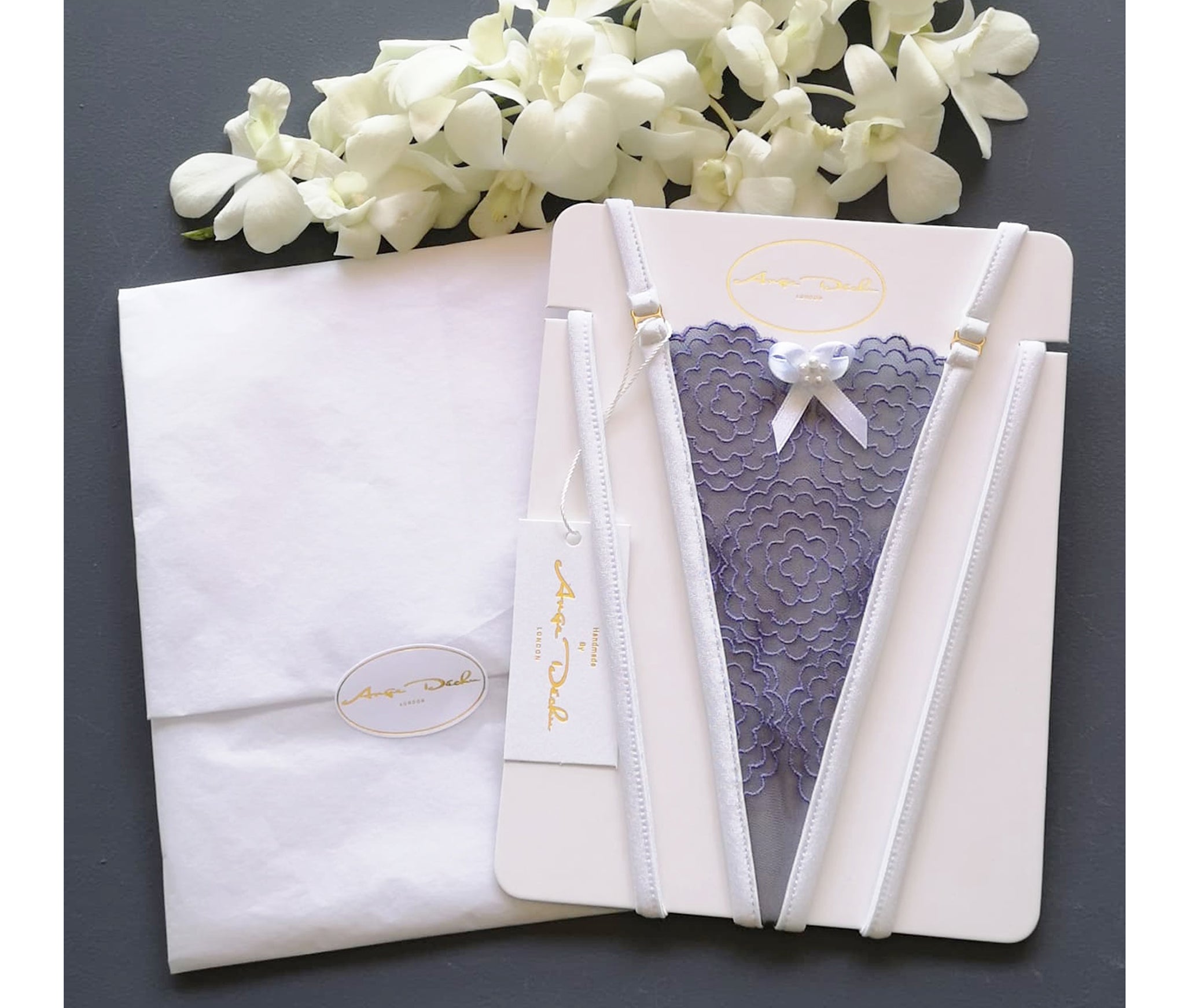 Sheer lingerie see through panties sexy boudoir lingerie gift for her G string thong in Lavender lace - Ange Déchu