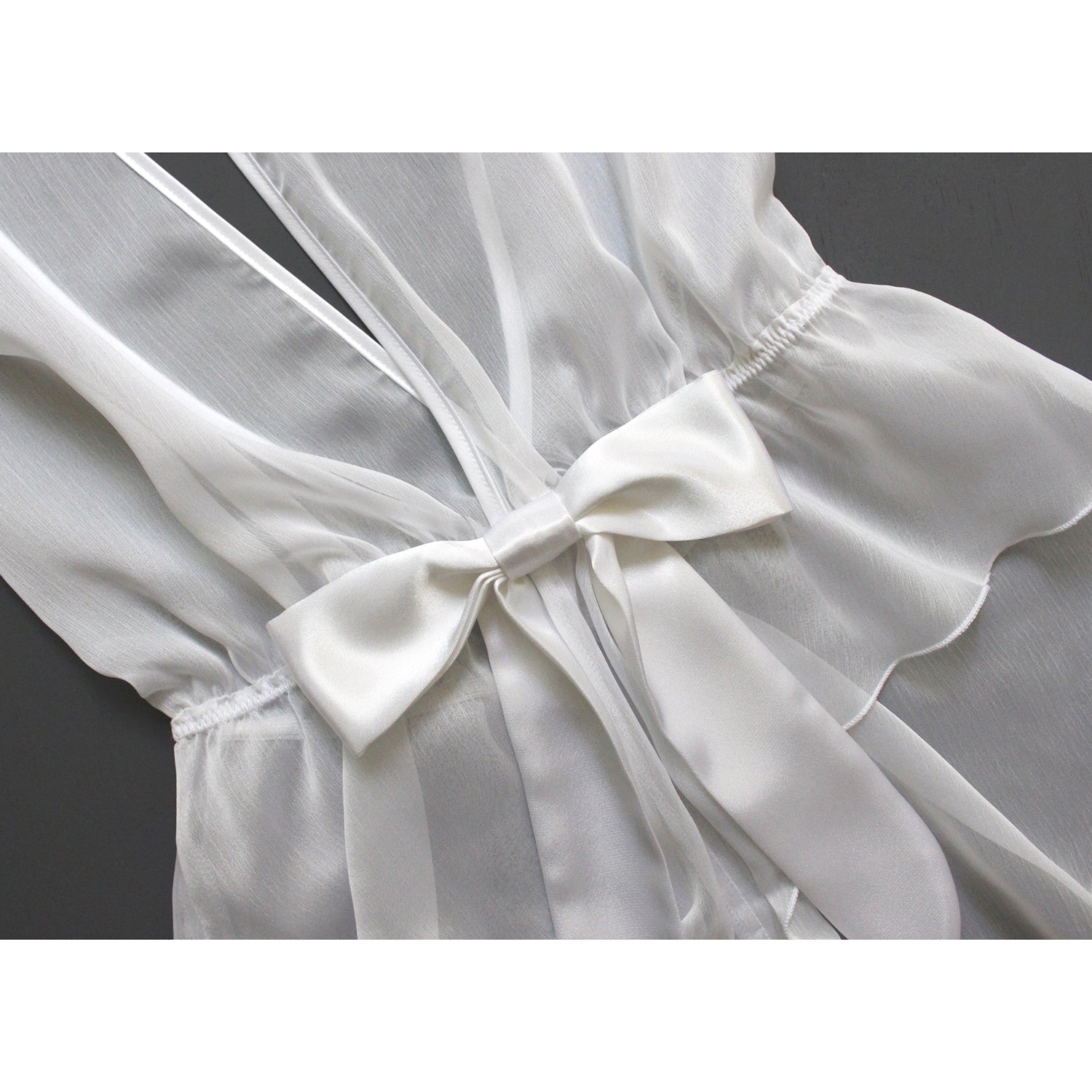 Sheer lingerie sexy see through white teddy playsuit backless bridal nightwear hand made by Ange Dechu - Ange Déchu