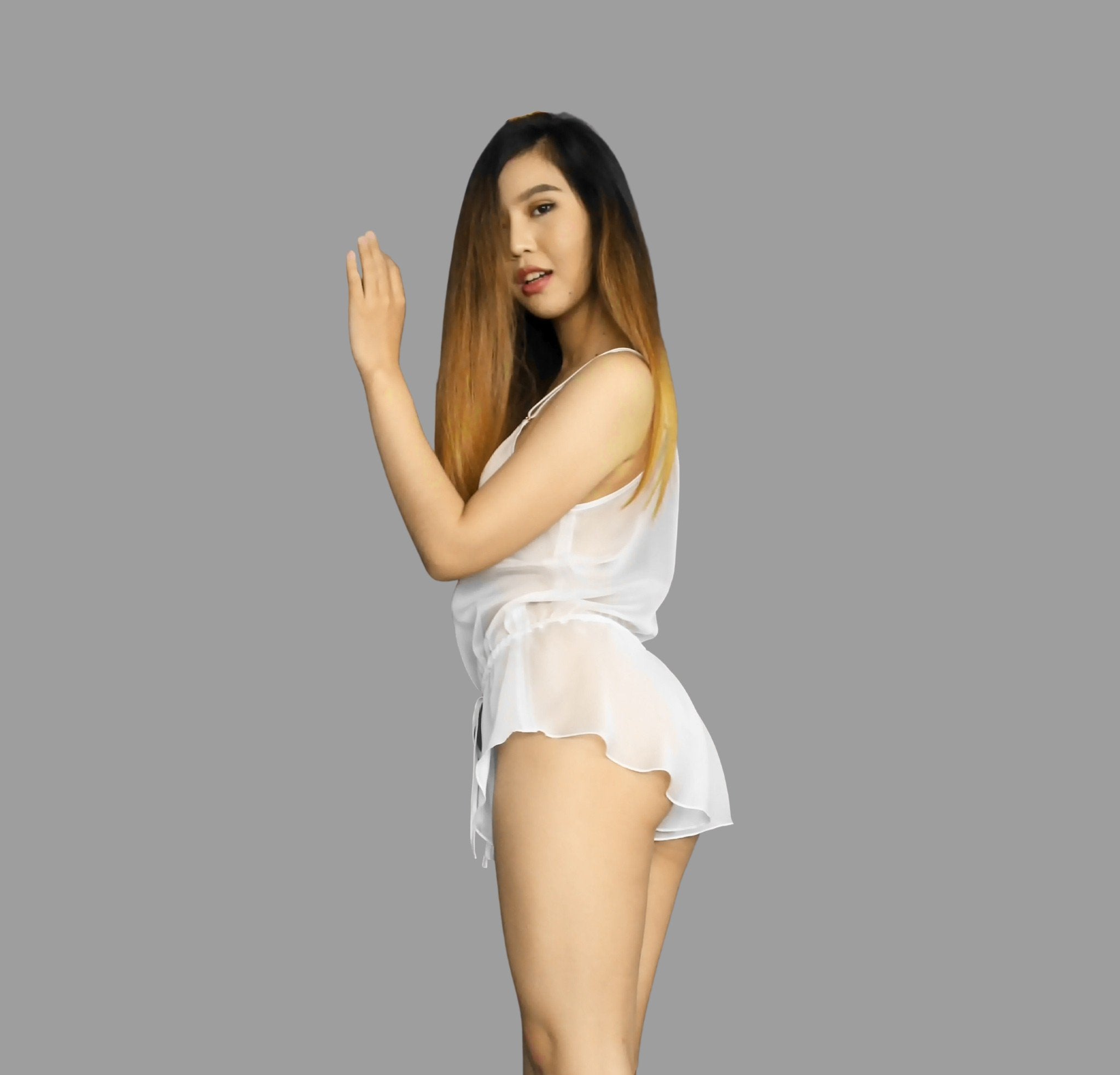 Sheer lingerie sexy see through white teddy playsuit by Ange Dechu - Ange Déchu