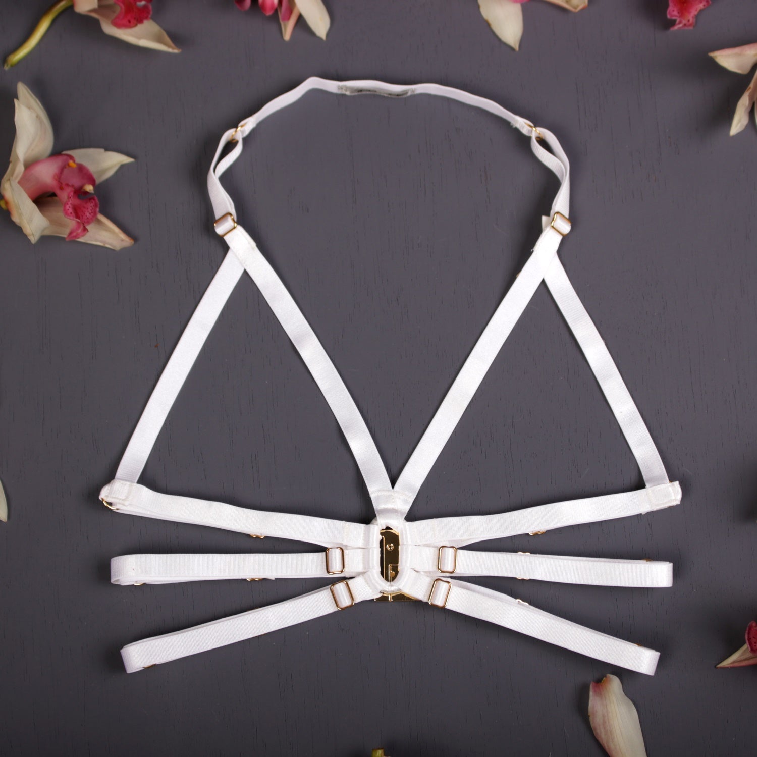 Strappy body harness cage bra bralette erotic lingerie by Ange Dechu - Ange Déchu