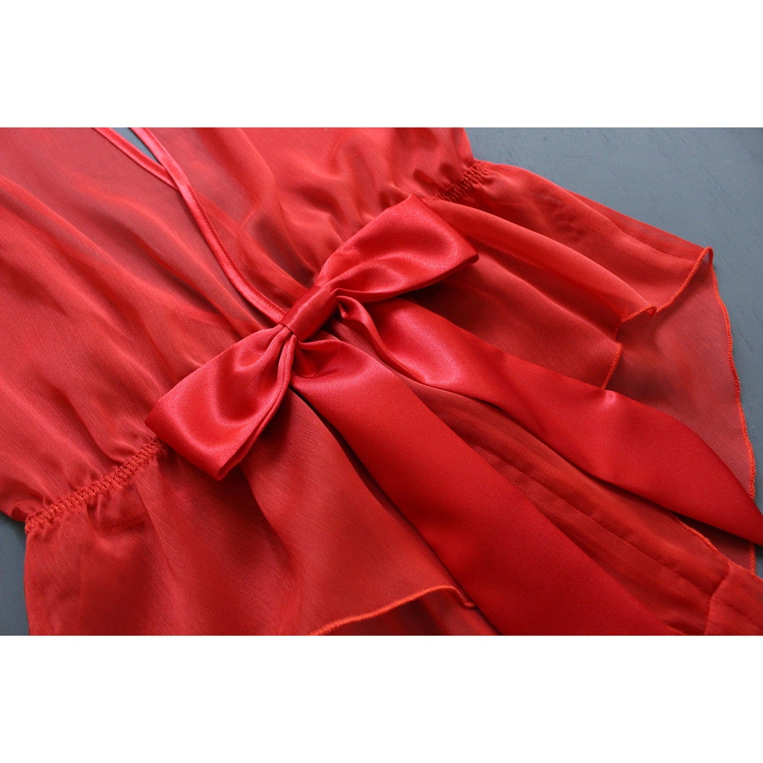 Sheer lingerie Backless Red See through Erotic Lingerie sexy Teddy Play Suit - Ange Déchu