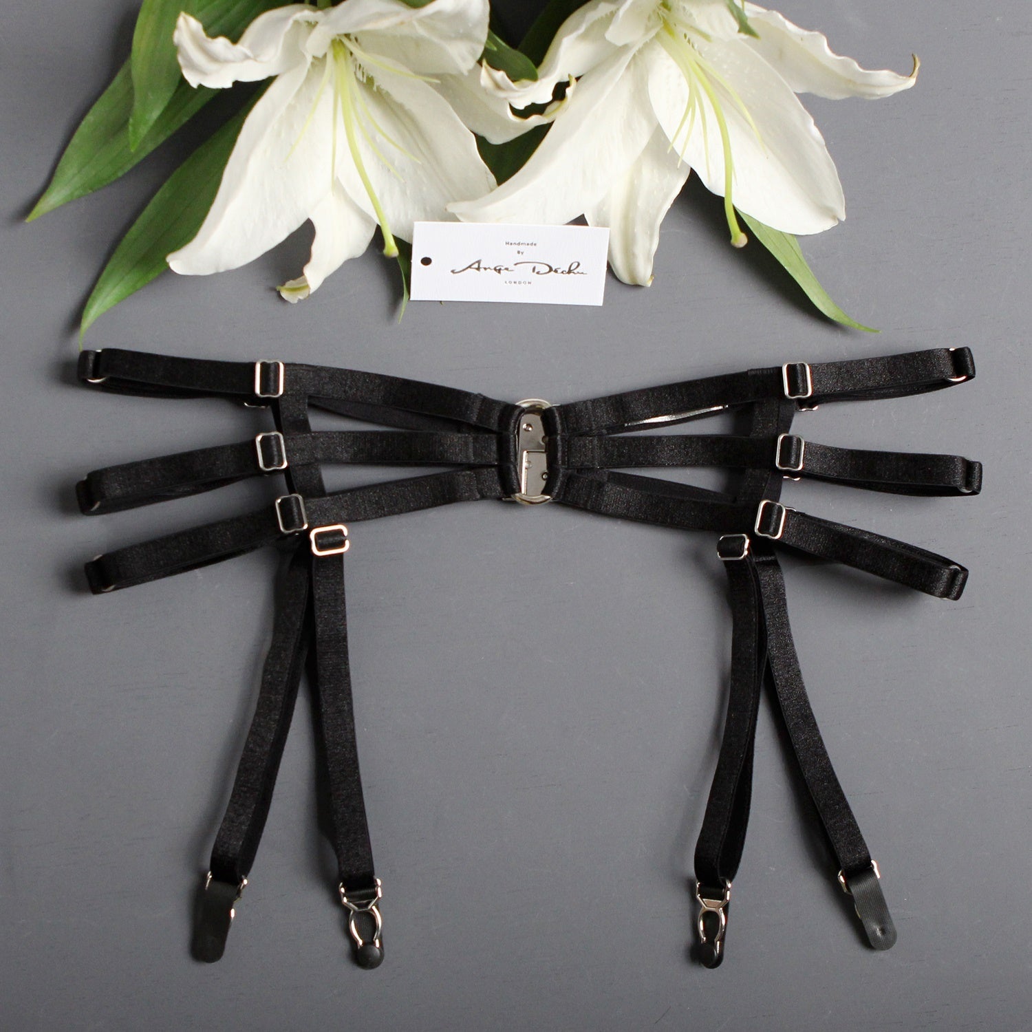 Black suspender belt sexy lingerie strappy suspender belt harness